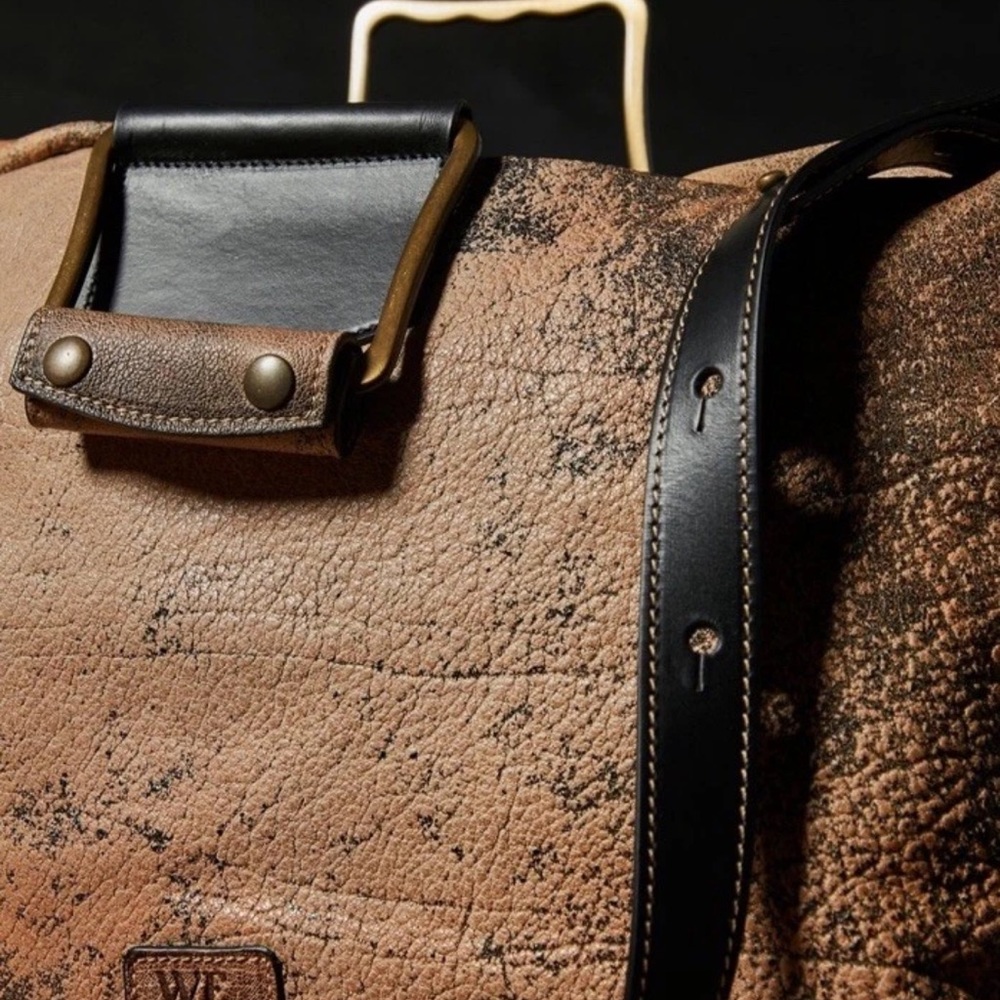 Free People Ash Leather Weekender Bag We The Free Distressed Desert Taupe - Picture 4 of 12